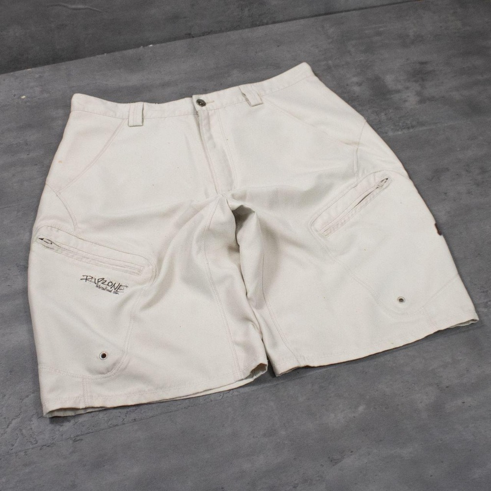 Y2K 00's Ripzone Cargo Baggy Relax Fit Wide Tan Cream Board Short's